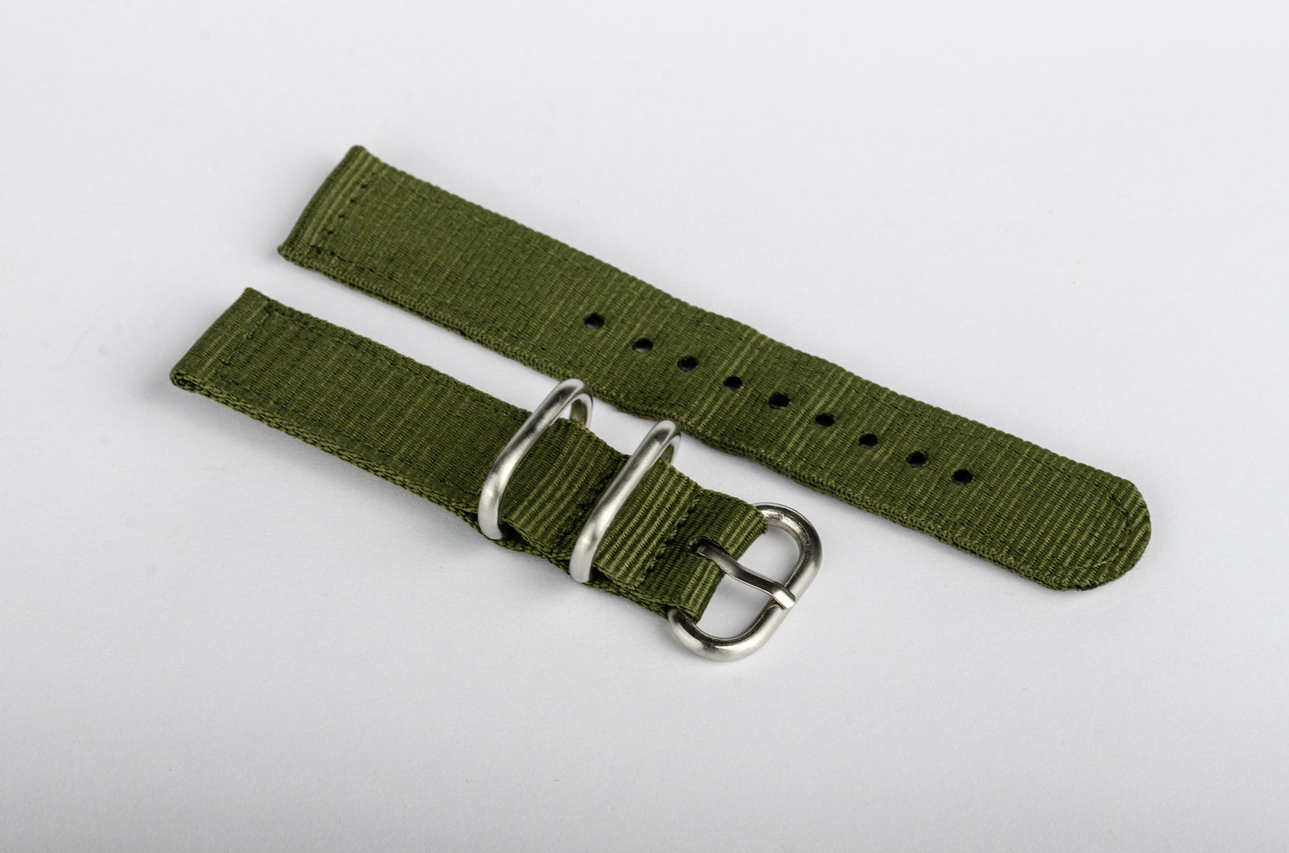 Klockarmband Nylon: Grön med SS-detaljer