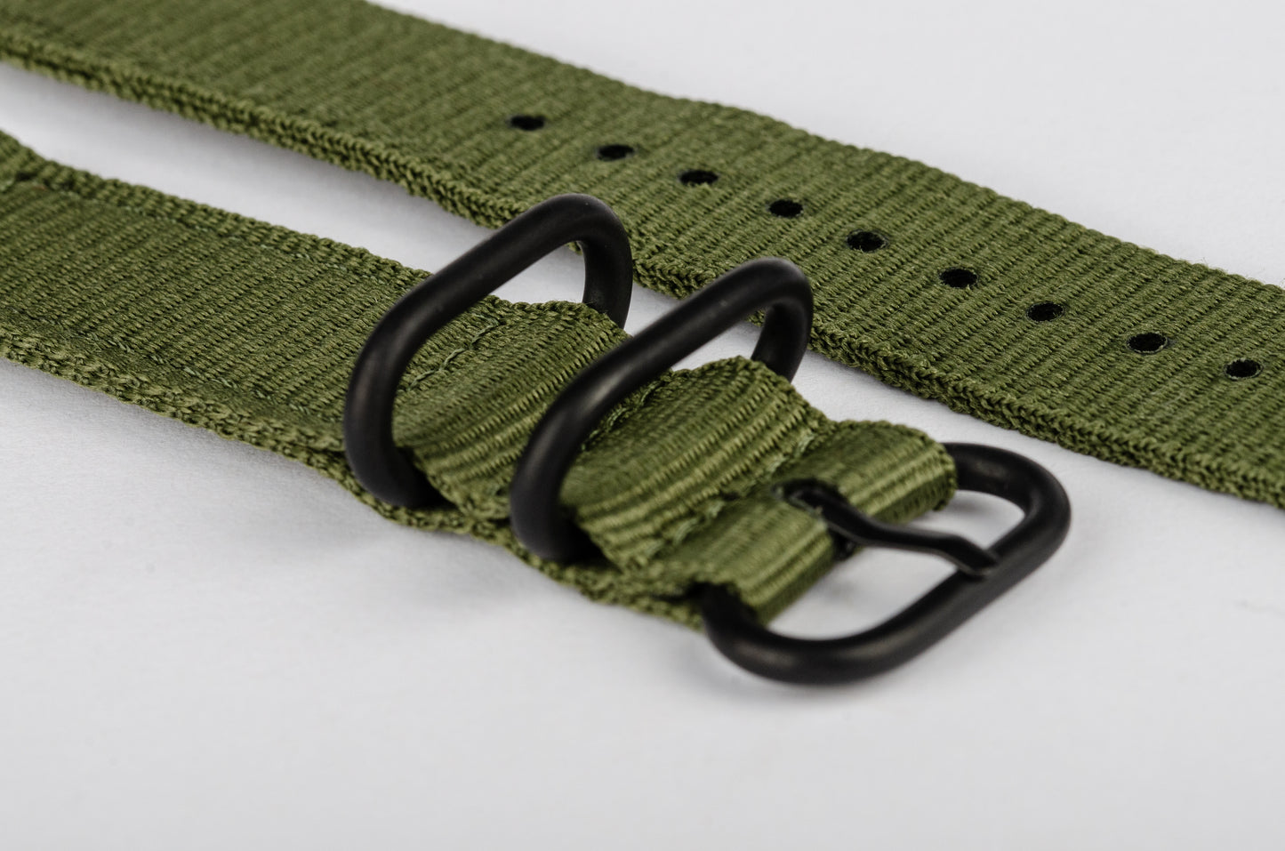 Klockarmband Nylon: Grön med PVD-detaljer