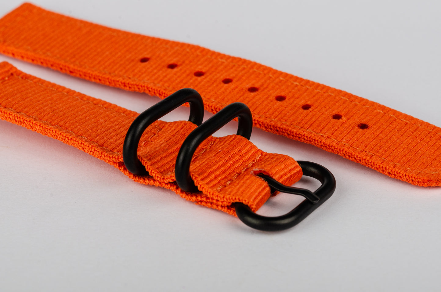 Klockarmband Nylon: Orange med PVD-detaljer
