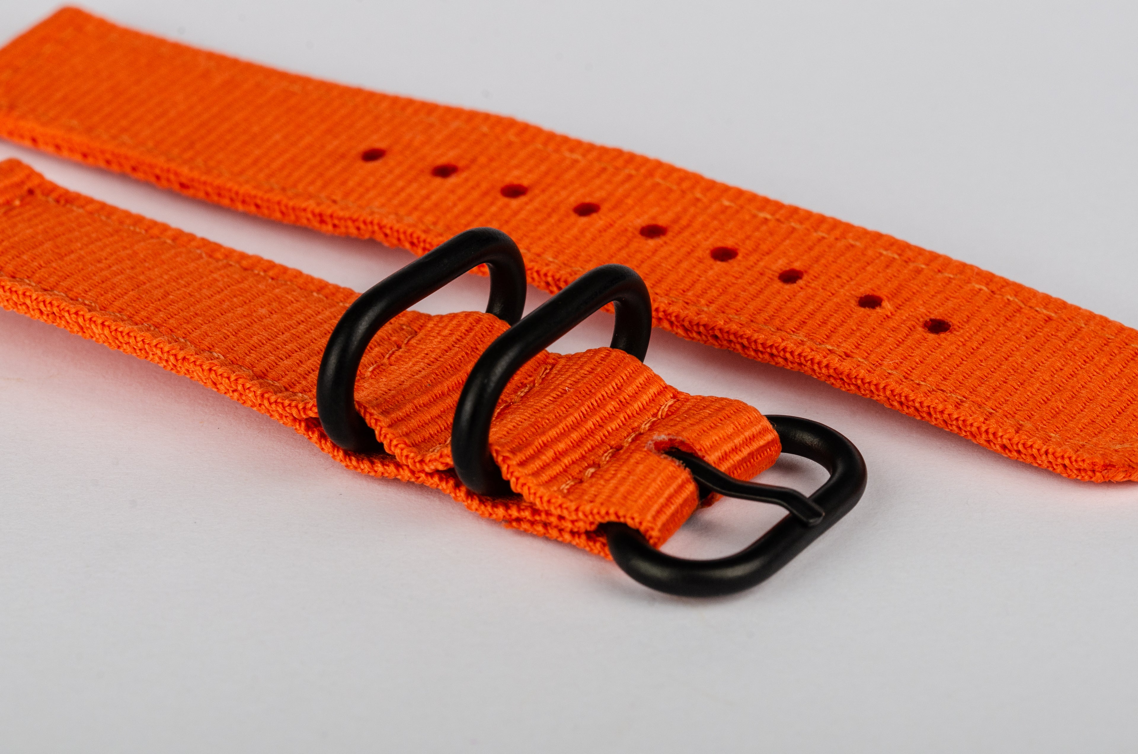 Klockarmband Nylon: Orange med PVD-detaljer